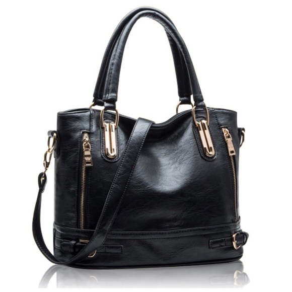 Handbags - Black Adelaise Vegan Leather Bag